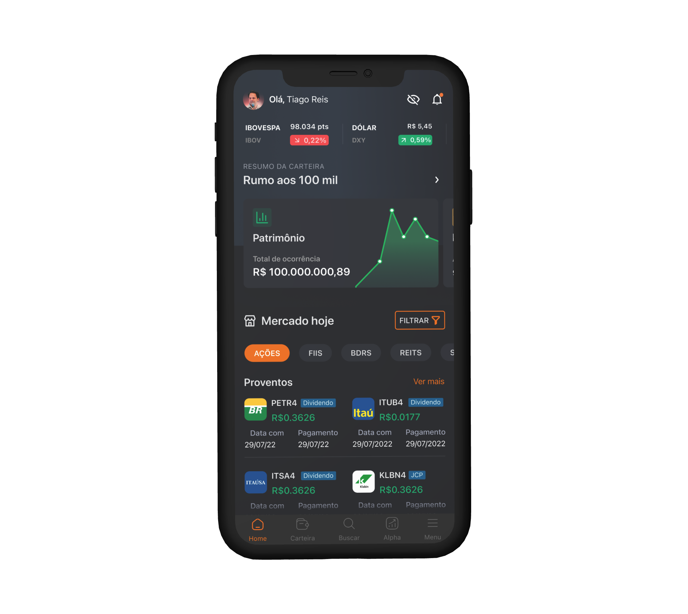 Celulares com imagens do app